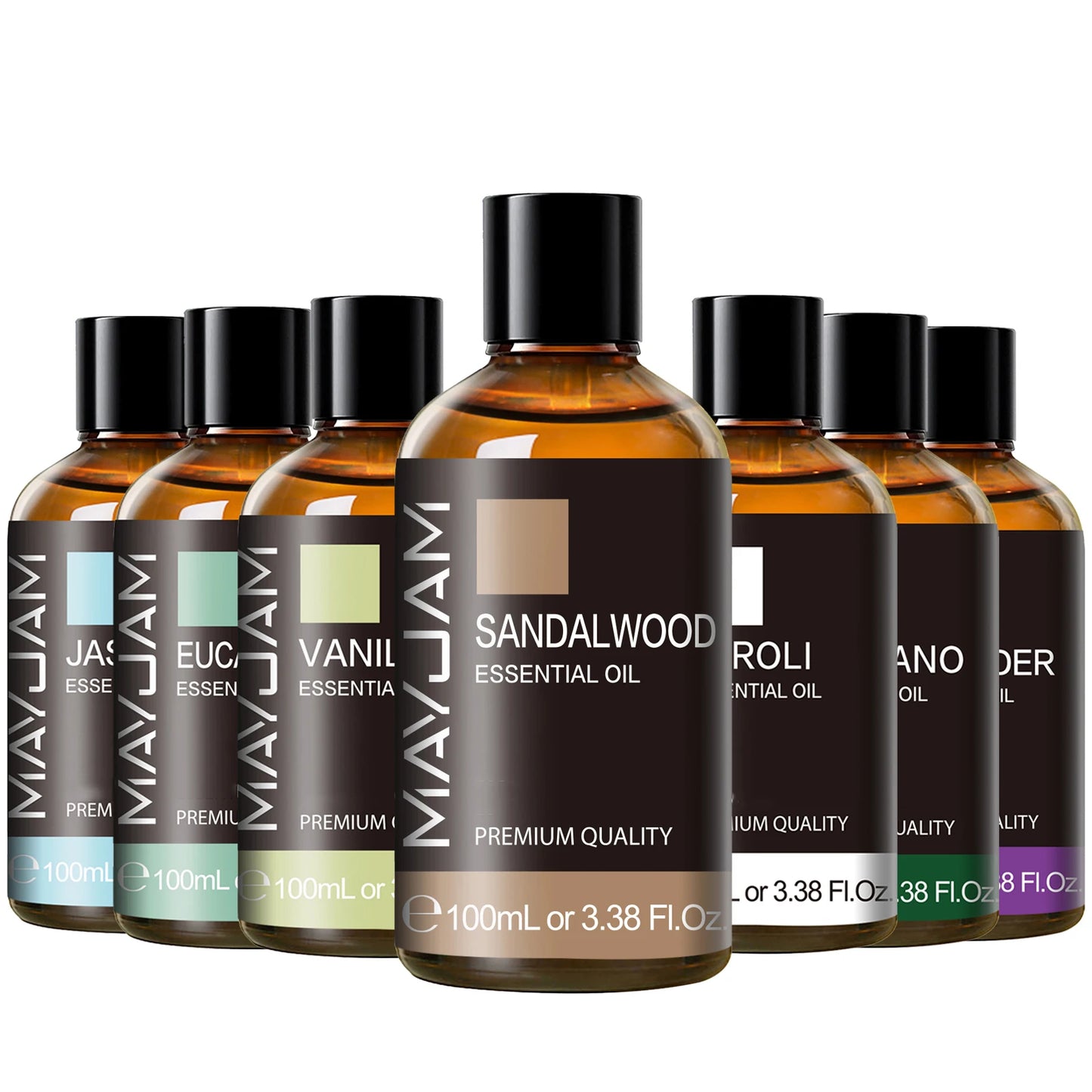 MAYJAM 1PCS 100ML Essential Oil with Dropper Sandalwood Lavender Eucalyptus Vanilla Aroma Oil For Humidifier/Diffuser