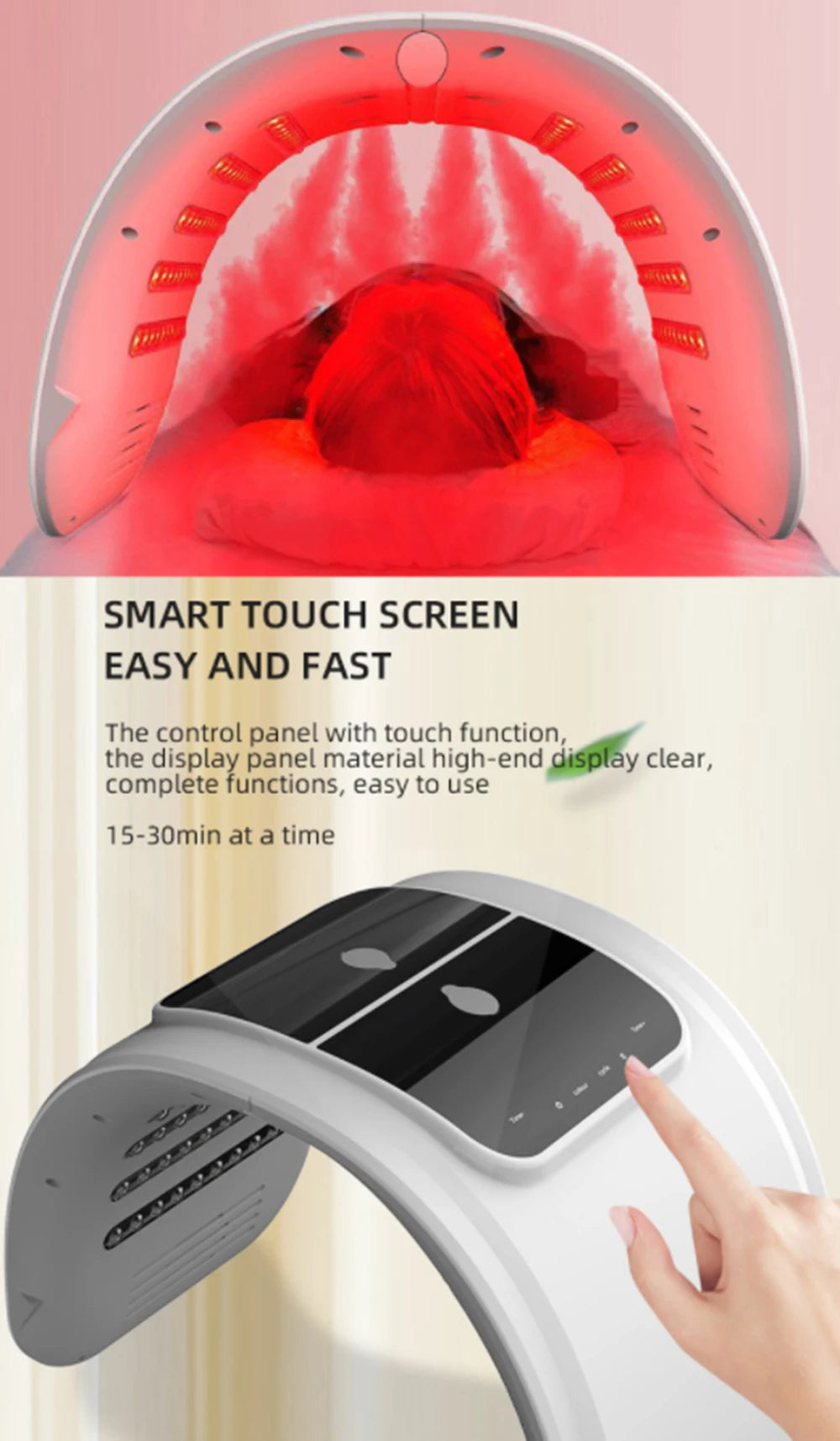 LED Light Therapy Face Mask With Facial Spray