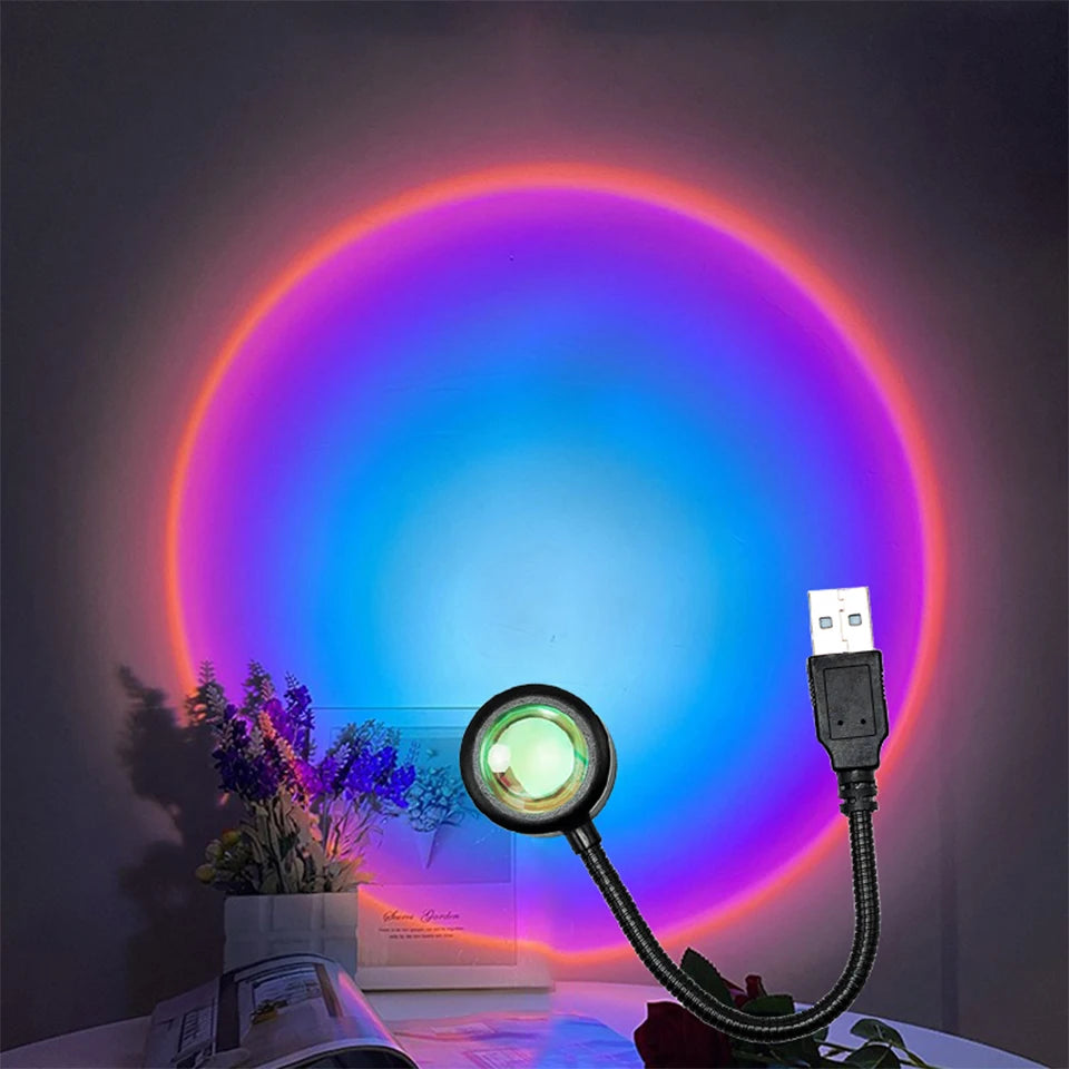 LED Sunset Lamp USB Projector