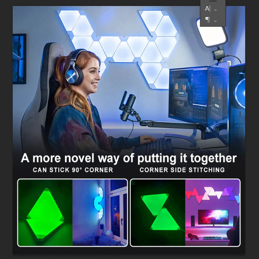 Super Thin LED Triangle Quantum Wall Light