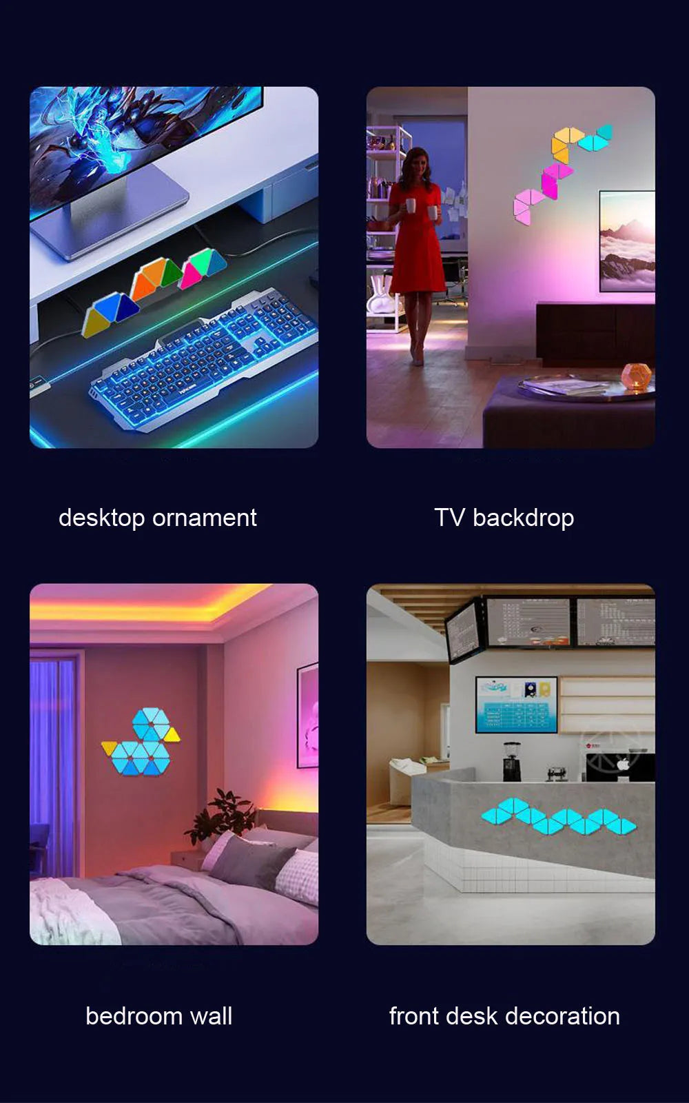 Super Thin LED Triangle Quantum Wall Light