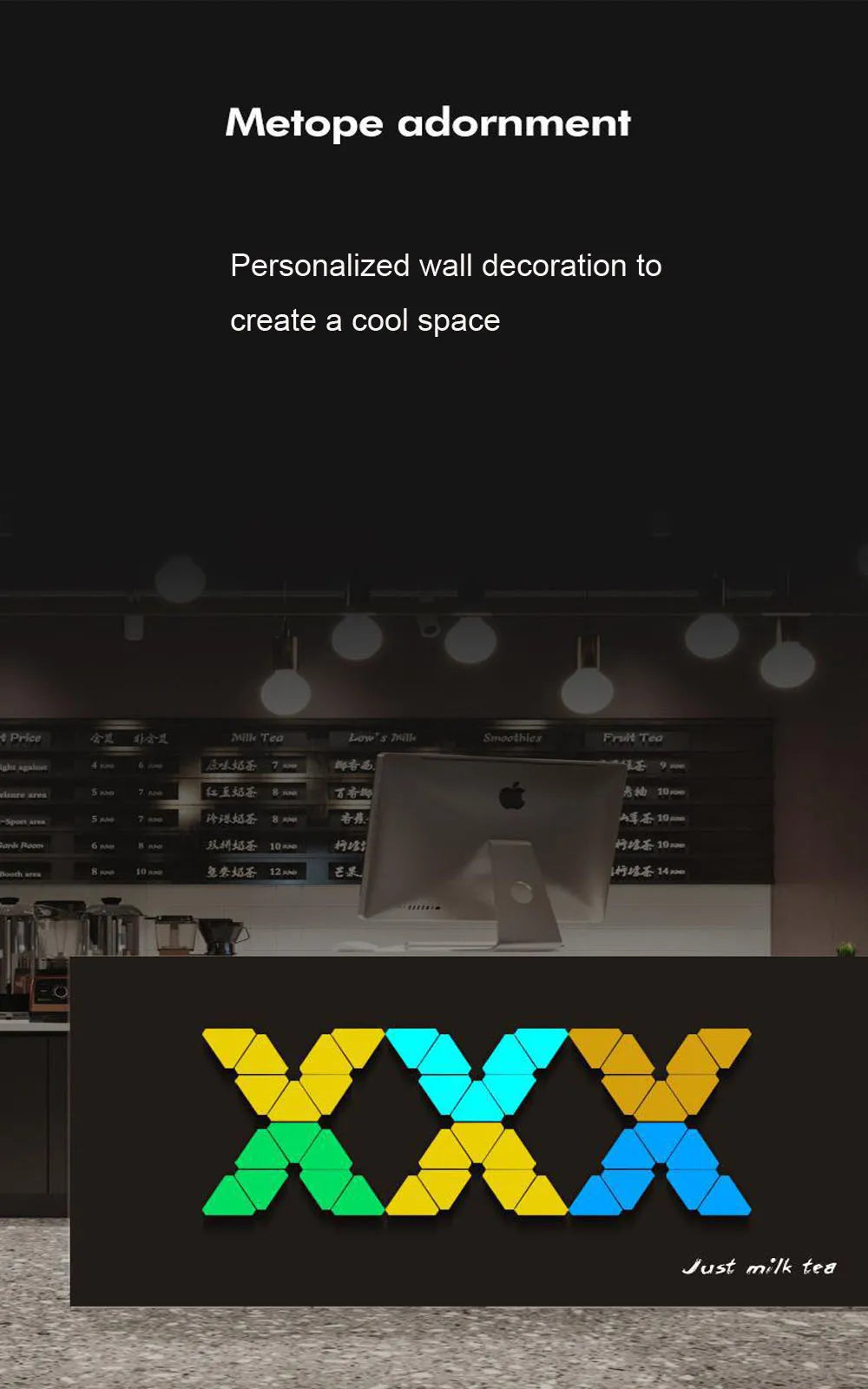 Super Thin LED Triangle Quantum Wall Light