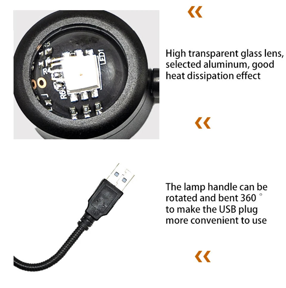 LED Sunset Lamp USB Projector