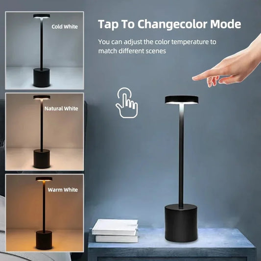 Simple Touch Sensor LED Table Rechargeable Desk Lamp