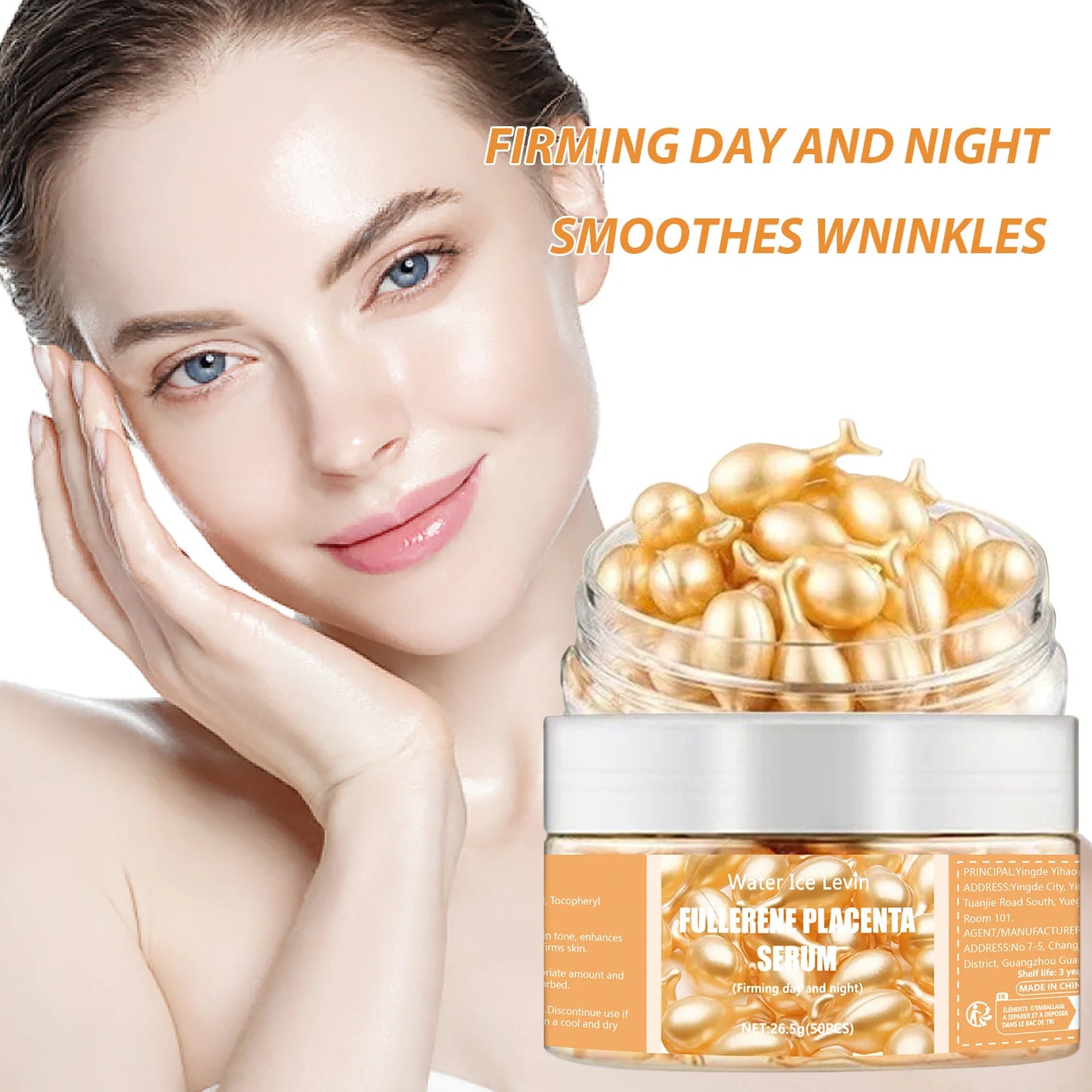 50Pcs Hyularonic Collagen Capsules Face Care