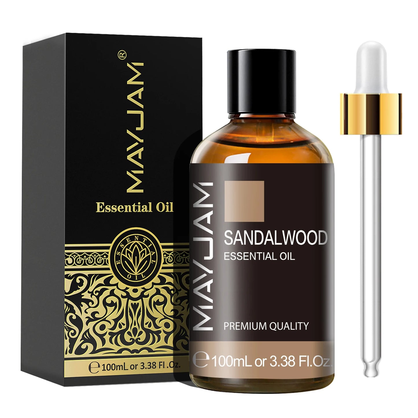 MAYJAM 1PCS 100ML Essential Oil with Dropper Sandalwood Lavender Eucalyptus Vanilla Aroma Oil For Humidifier/Diffuser
