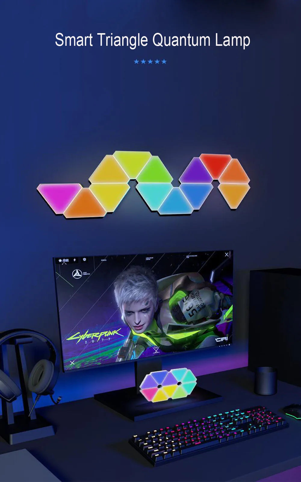 Super Thin LED Triangle Quantum Wall Light
