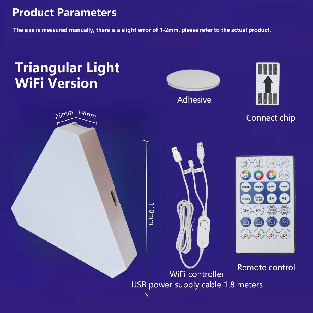 Super Thin LED Triangle Quantum Wall Light