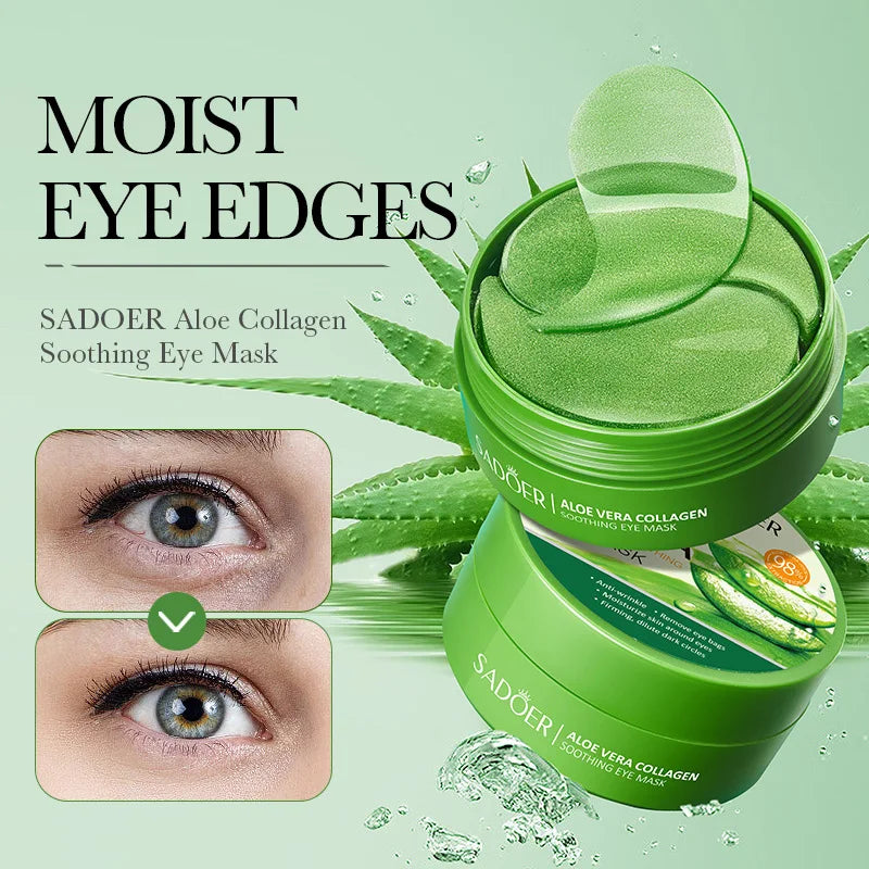 60pcs Collagen & Aloe Vera Firming Eye Mask