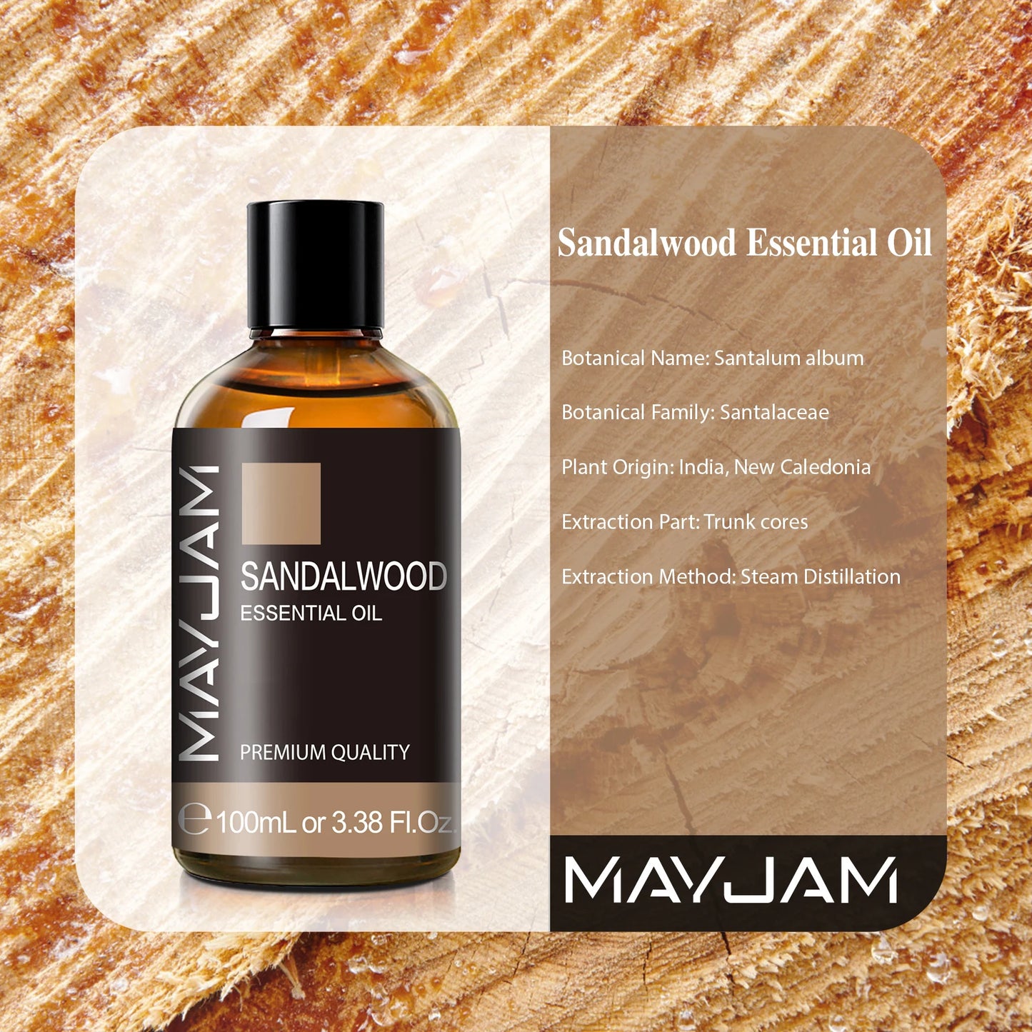 MAYJAM 1PCS 100ML Essential Oil with Dropper Sandalwood Lavender Eucalyptus Vanilla Aroma Oil For Humidifier/Diffuser