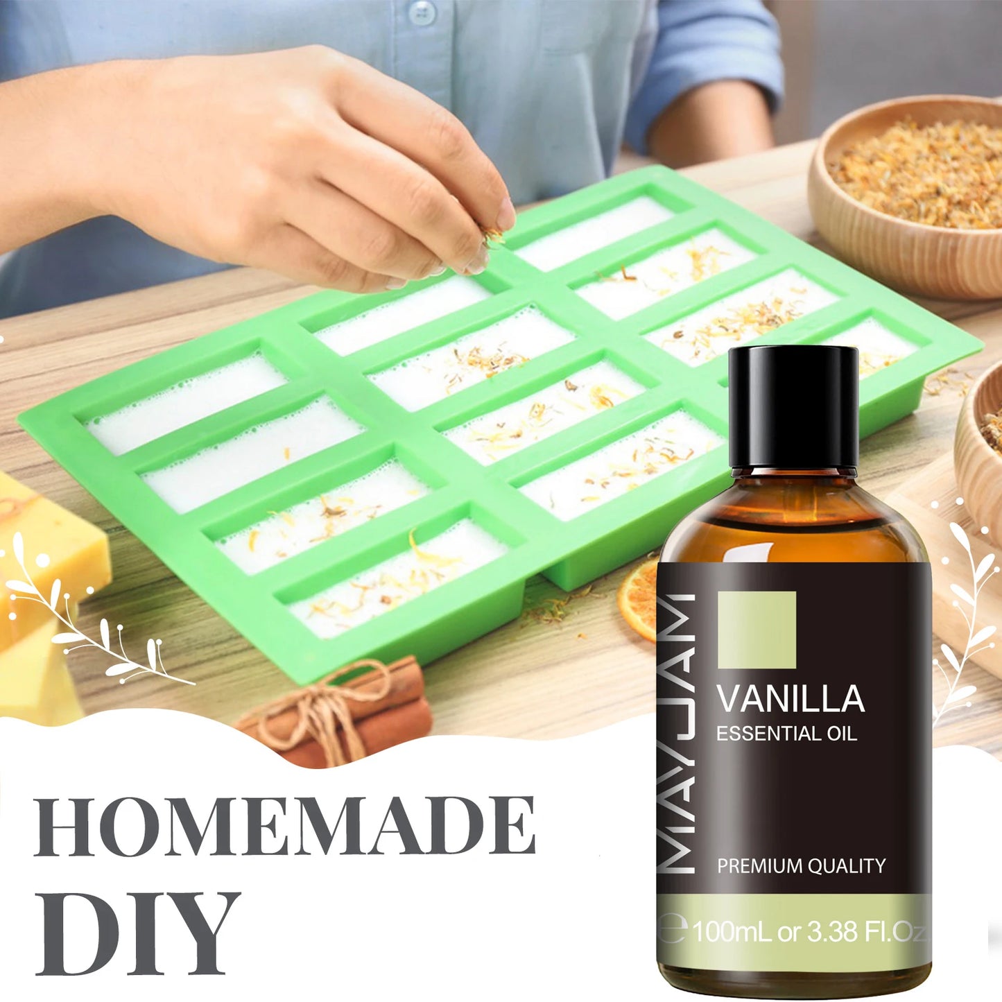 MAYJAM 1PCS 100ML Essential Oil with Dropper Sandalwood Lavender Eucalyptus Vanilla Aroma Oil For Humidifier/Diffuser