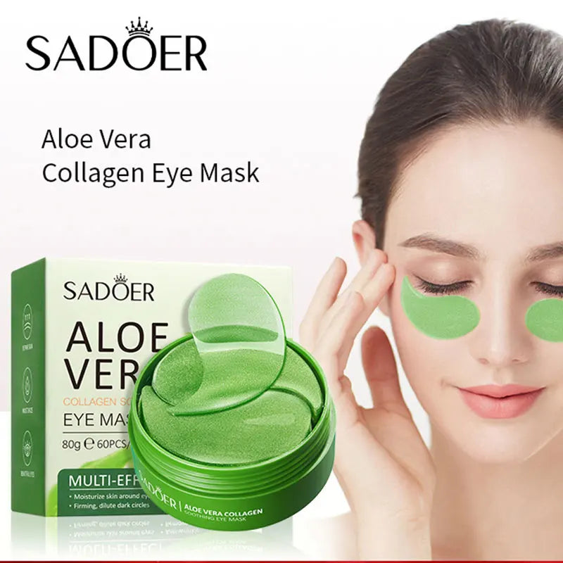 60pcs Collagen & Aloe Vera Firming Eye Mask