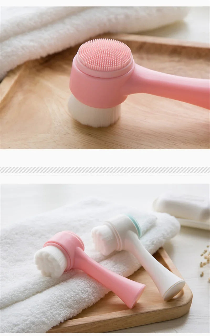 3D Double Silicone Facial Cleansing Brush