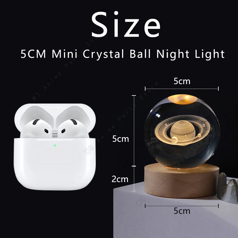 Unique 3D Crystal Ball Night Light LED Lamp Galaxy/Saturn/Planets/Moon