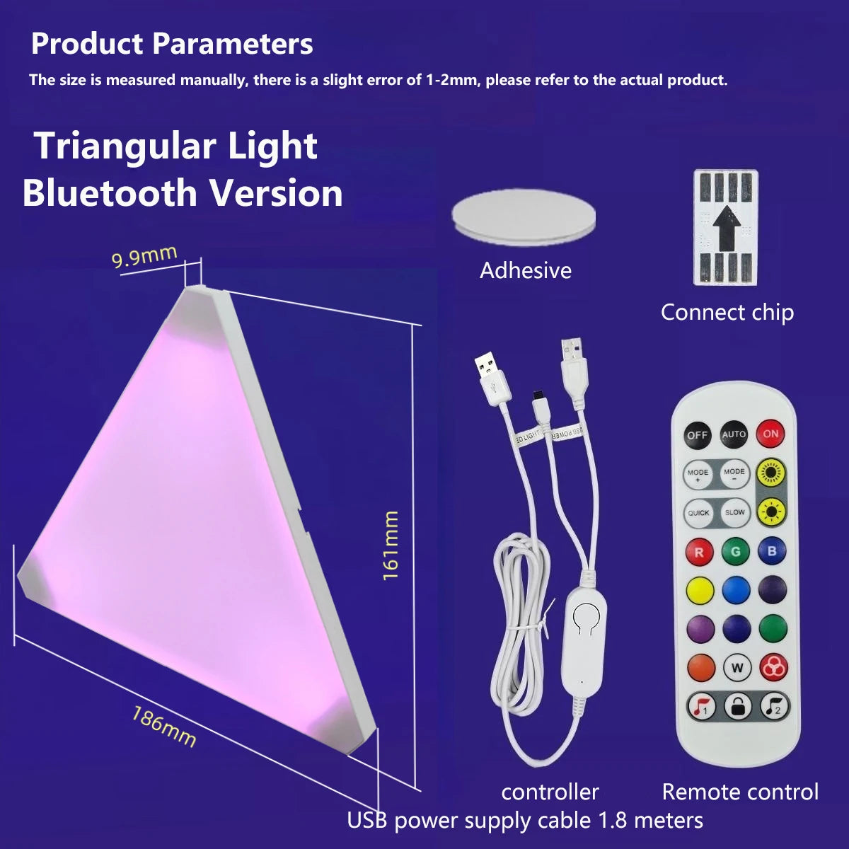 Super Thin LED Triangle Quantum Wall Light