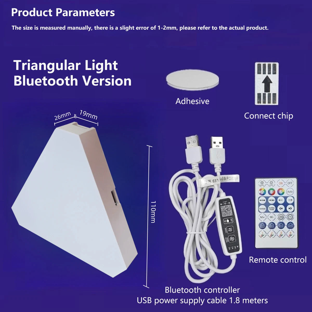 Super Thin LED Triangle Quantum Wall Light