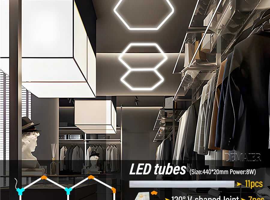 Honeycomb LED DIY Hexagon Garage Light