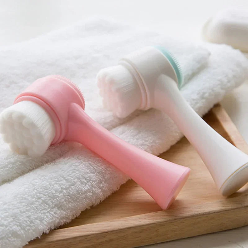 3D Double Silicone Facial Cleansing Brush