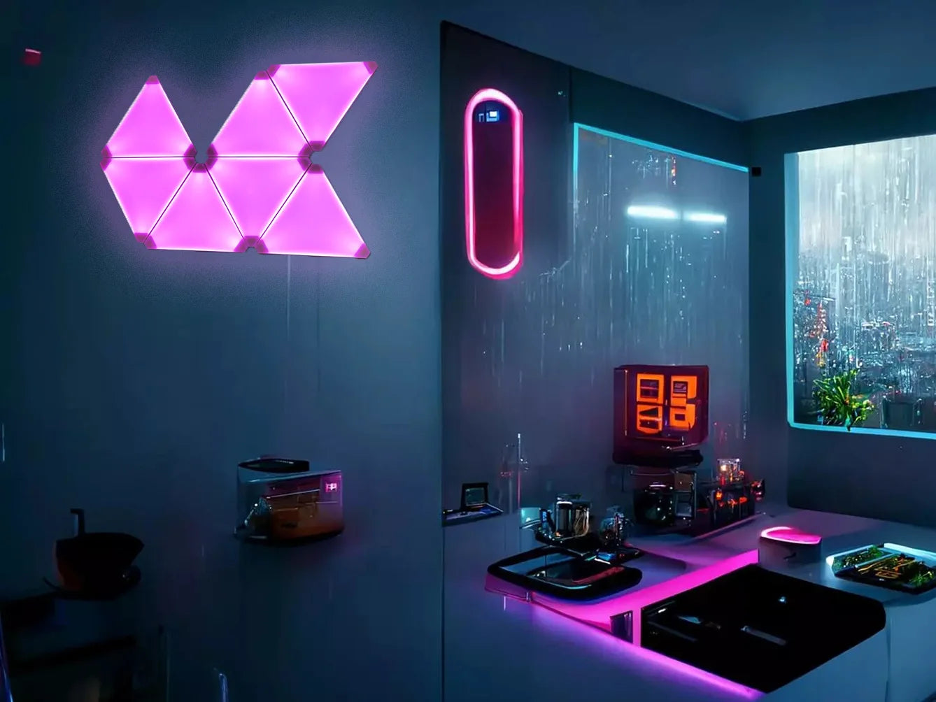 Super Thin LED Triangle Quantum Wall Light