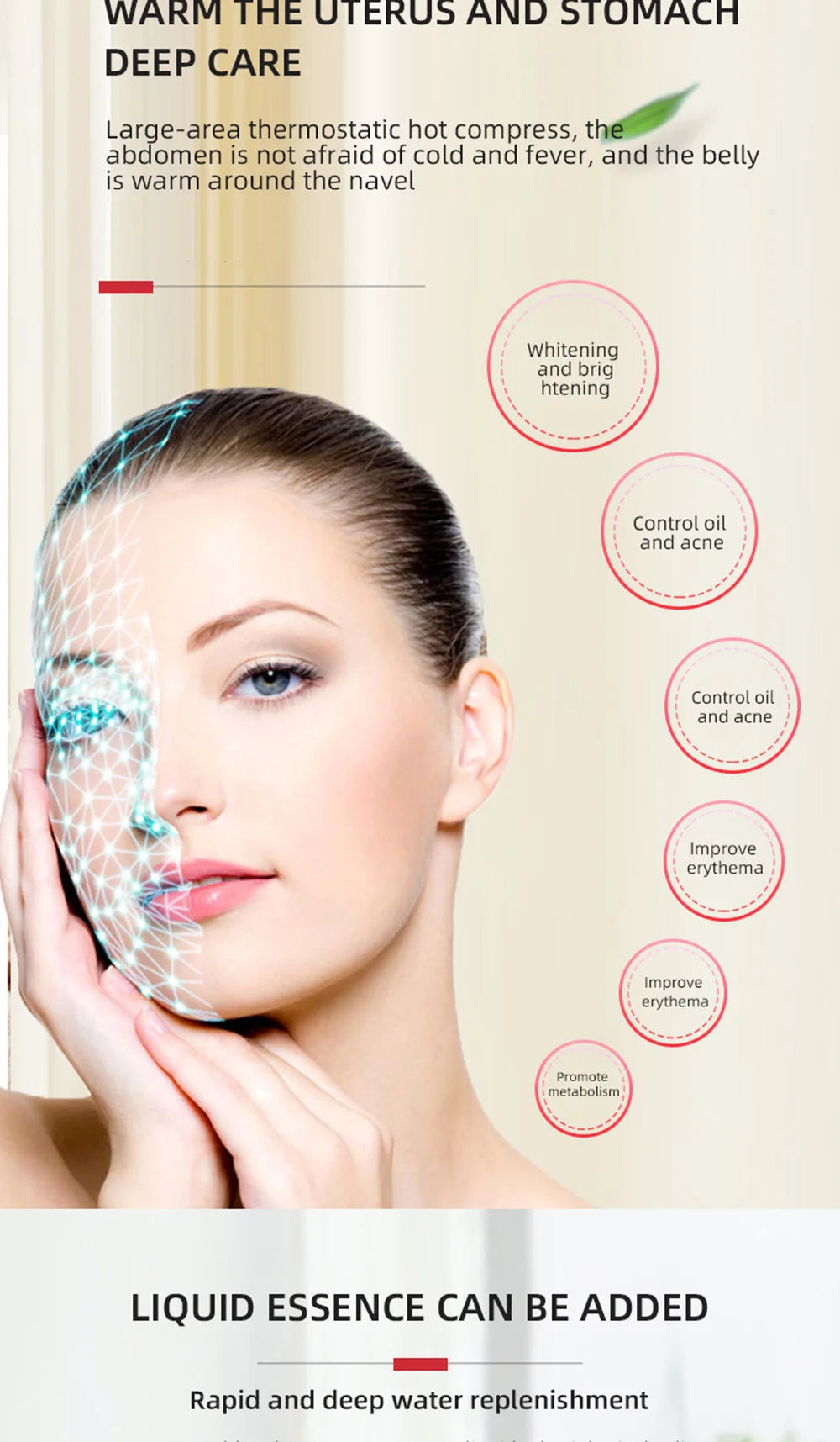 LED Light Therapy Face Mask With Facial Spray