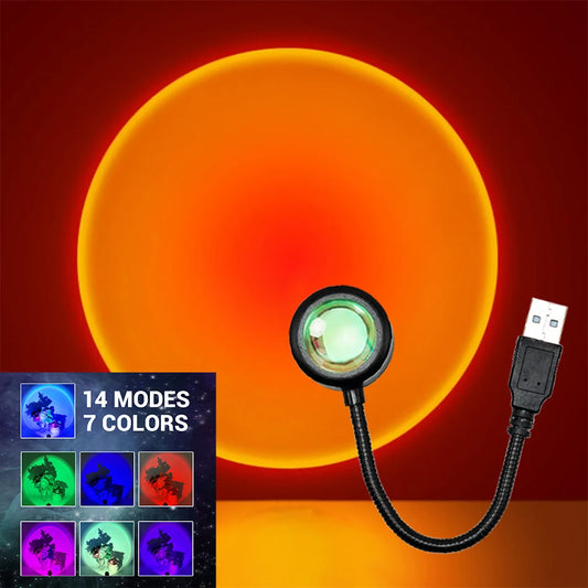LED Sunset Lamp USB Projector