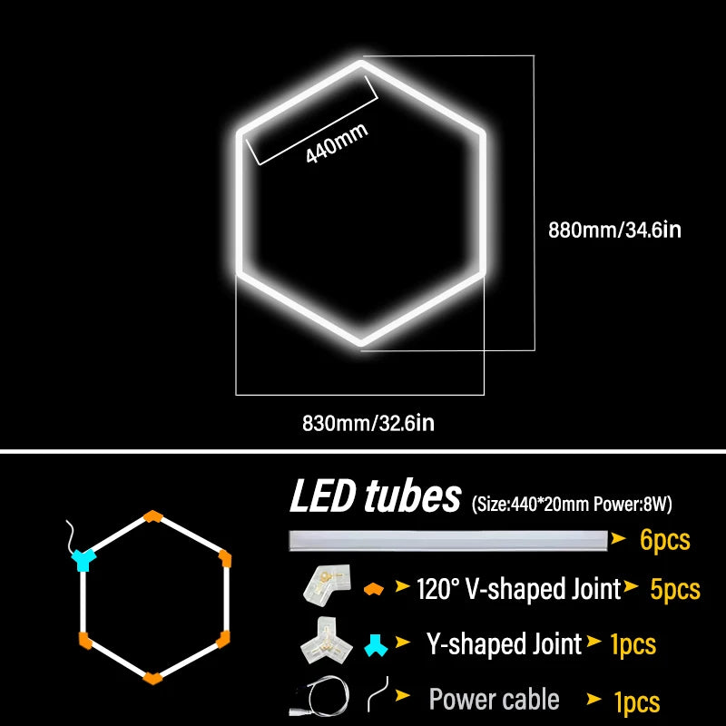 Honeycomb LED DIY Hexagon Garage Light