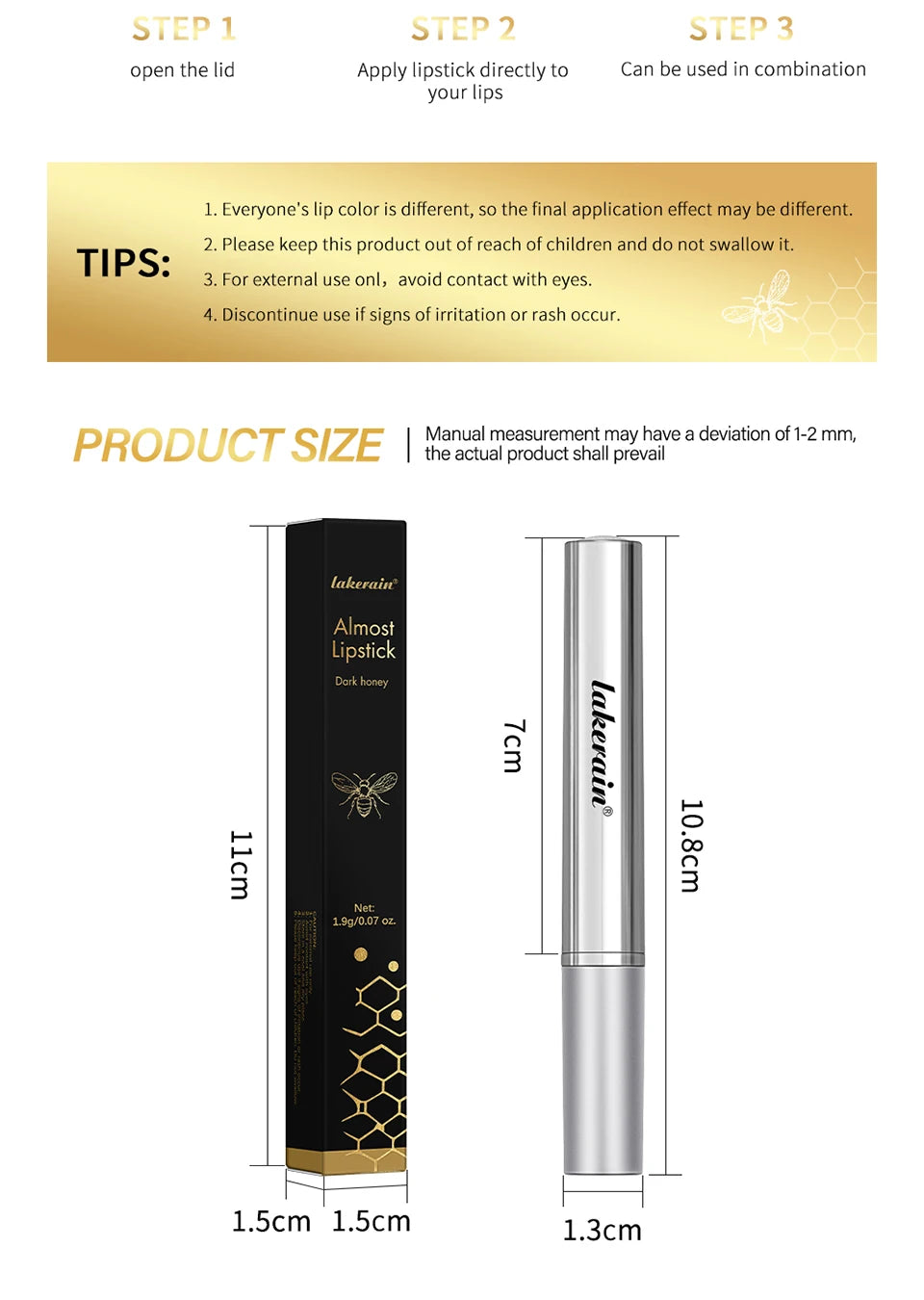 Black Honey Lipstick Long Lasting Moisturising Natural Lip Plumper