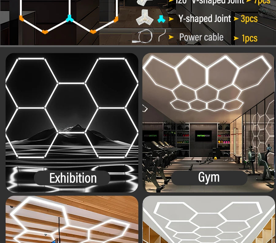 Honeycomb LED DIY Hexagon Garage Light