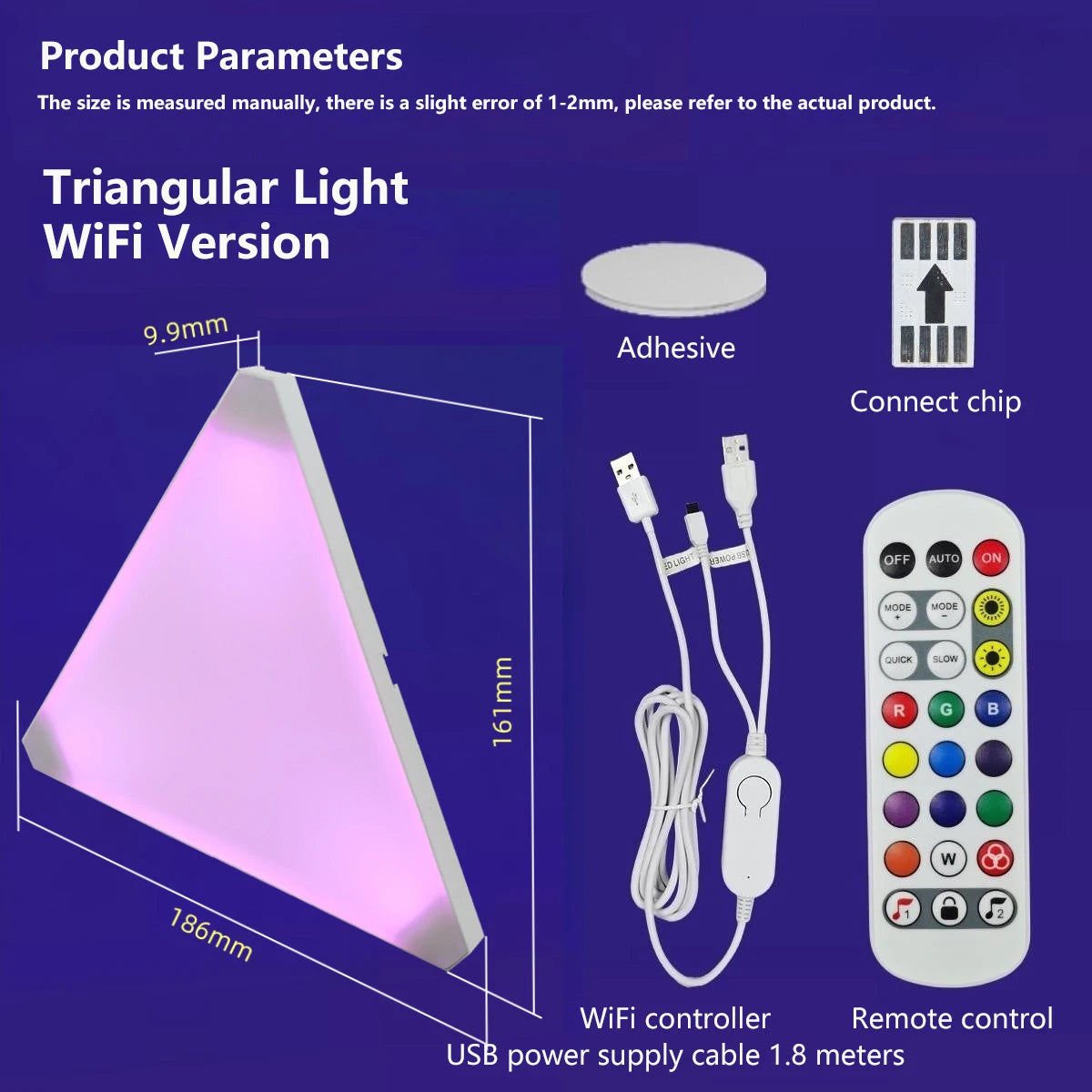 Super Thin LED Triangle Quantum Wall Light
