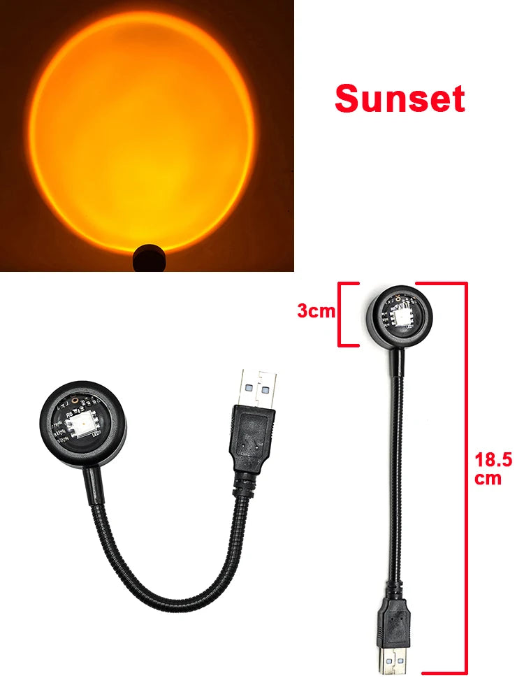 LED Sunset Lamp USB Projector